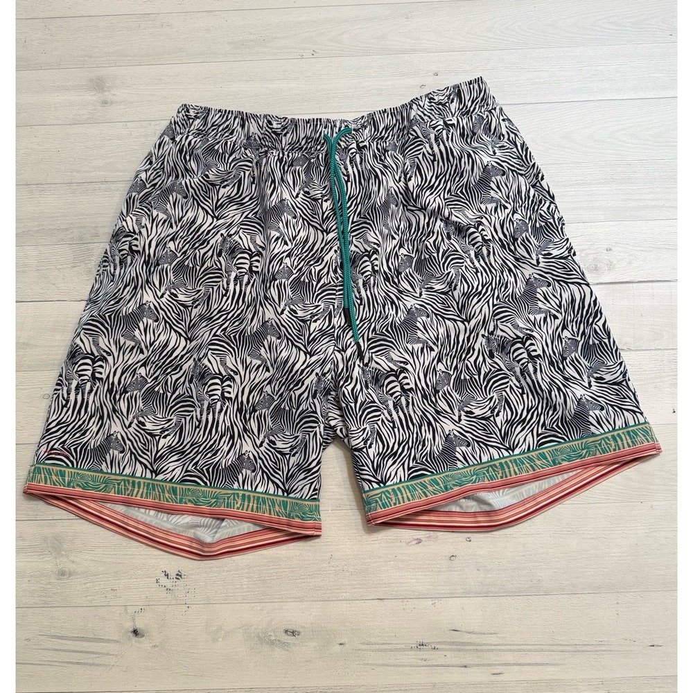 Johnny Was Men's zebra swim‎ trunks shorts men's  large